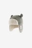 Grey Corduroy Bear Trapper Hat (3mths-6yrs)
