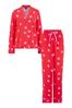 Pour Moi Red Luxe Woven Twill Pyjamas Set