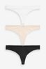 Black/White/Nude No VPL Lace Back Briefs 3 Pack, Brazilian