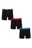 Black Pringle Button Fly 3 Pack  Boxers