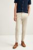 Jasny szary kamienny - Dopasowany, zwężany krój. - Slim Fit Stretch Chino Trousers, Slim Tapered Fit