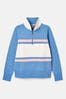 Blue & White Joules Tadley Quarter Zip Sweatshirt