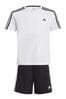 White Chrome adidas Sportswear Train Essentials Aeroready 3-Stripes Regular-Fit Training Set