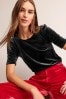 Boden Black Velvet Party T-Shirt