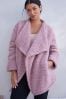 Pink Teddy Fleece Borg Cardigan, Regular