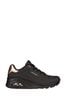 Skechers Black Light Golden Womens Standard Fit Uno Trainers