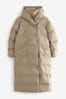 Neutral Longline Shower Resistant Padded Hooded Coat, Petite