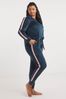 Figleaves Navy Blue Supersoft Fleece Top and Joggers Pyjama Lounge Set