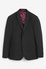 <span>Schwarz</span> - Strukturierter Anzug aus Wollmischung: Jacke, Slim Fit