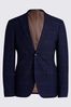 MOSS Blue Check Regular Fit Suit Jacket