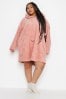 Yours Curve Pink Pom Pom Snuggle Hoodie With Pockets