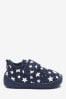 Navy Star Touch Fastening Cupsole Print Slippers