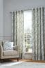 Laura Ashley Sage Green Parterre Lined Eyelet Curtains