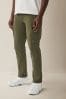 Khaki Green Slim Lightweight Stretch Cargo Utility Trousers, Slim Fit