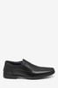 Black Regular Fit Leather Panel Slip-On Shoes, Regular Fit