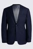 MOSS Tailored Fit Navy Milled Check Suit: leather Jacket