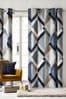 Overscale Marble Effect Geometric Blackout Eyelet Curtains