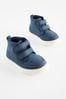 Navy Blue With Off White Sole Wide Fit (G) Warm Lined Touch Fastening Boots, Wide Fit (G)