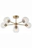 Gallery Home Lexi Antique Brass 6 Bulb Ceiling Light