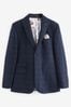 Navy Tailored Textured Check Suit: Jacket