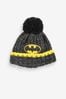 Black Batman License Knitted Pom Hat BUFF (1-10yrs)