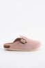 Pink Suede Slip-On Clogs
