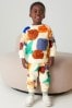 Multi Rainbow Shapes All-Over Printed Oversized Sweatshirt and Joggers Set (3mths-7yrs)