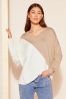 Friends Like These Cream Soft Jersey V Neck Long Sleeve Tunic Top, Regular