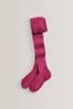 Magenta Pink Cotton Rich Rib Tights