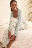 Laura Ashley Gerippter Pyjama aus Oberteil mit eckigem Ausschnitt und Hose