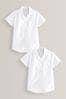 White 2 Pack Short Sleeve Revere Collar Shirts (3-17yrs)