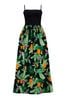 Pour Moi Black & Green Tropical Strapless Shirred Bodice Maxi Beach Dress