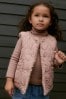 Pink Heart Quilted Borg Reversible Gilet (12mths-7yrs)
