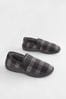 Grey Check Closed Back Slippers