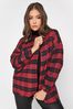 Yours Curve Red Brushed Oversized Boyfriend Shirt