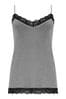 Pour Moi Grey & Black Sofa Loves Lace Hidden Support Soft Jersey Cami