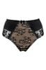 Pour Moi Black Sofia Lace Embroidered Deep Knickers