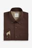Rust Brown Slim Fit Easy Iron Button Down Oxford Shirt