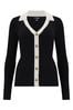 Pour Moi Black Beth Contrast Rib Knit Top with LENZING™ ECOVERO™ Viscose