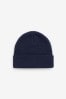 Navy Blue Flat Knit Beanie Hat (3mths-16yrs)