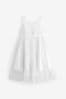 Weiß - Blumenmädchen Kleid mit Zierschleife (3 Monate bis 16 Jahre)