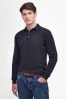 Barbour® Navy Bassington Knitted Long Sleeve Polo Shirt