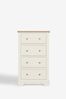 Chalk White Hampton Painted Oak Collection Luxe 4 Drawer Chest of Drawers