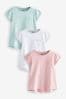 Pink/Blue/White 3 Pack Daisy Pocket T-Shirts (1.5-16yrs)