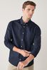 Black Long Sleeve Oxford Shirt, Regular Fit