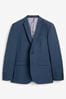 Bright Blue Wool Mix Textured Suit: Jacket, Tailored Fit