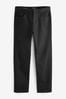 Black Solid Straight Fit Classic Stretch Jeans, Straight Fit