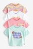 Regenbogenfarben/Pink - Kurzarm-T-Shirt 4er-Packung (3 Monate bis 7 Jahre)