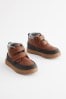 Black/Tan Brown Standard Fit (F) Warm Lined Touch Fastening Boots, Standard Fit (F)