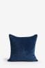 Airforce Blue Soft Velour Cushion, Small Square